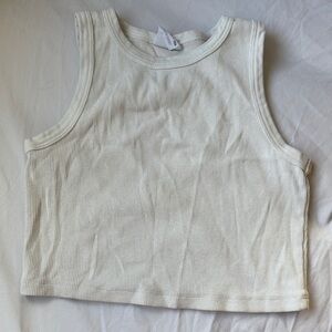 Zara white Ribbed Kids Tank Top size 11/12 heart cutout.